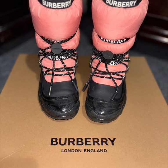 Burberry Pink and Black Winter Boots